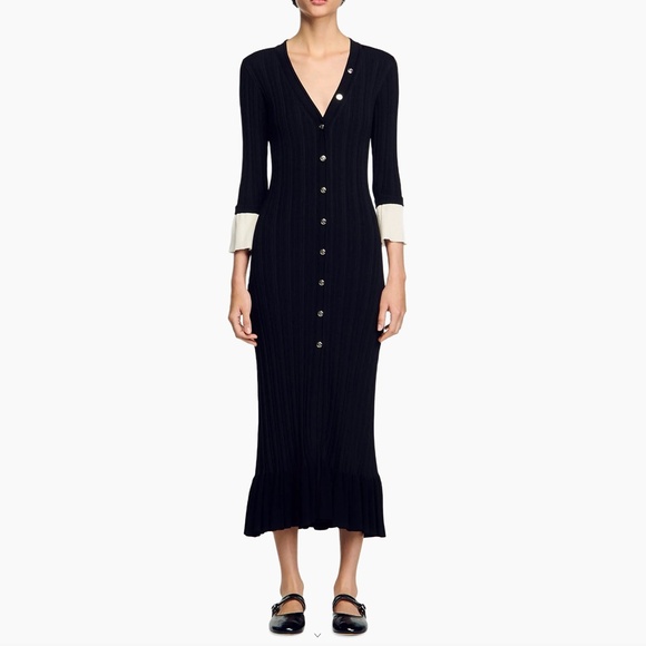 Nara Two-Tone Knit Midi Dress - Picture 1 of 6